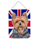 Caroline'S Treasures Sc9845Ds1216 Yorkie With English Union Jack British Flag Wall Or Door Hanging Prints, 16 X 12
