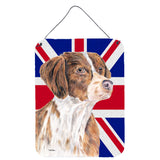 Caroline'S Treasures Brittany Spaniel With English Union Jack British Flag Wall Or Door Hanging Prints, 16 X 12
