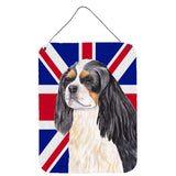 Caroline'S Treasures Sc9848Ds1216 Cavalier Spaniel With English Union Jack British Flag Wall Or Door Hanging Prints, 16 X