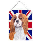 Caroline'S Treasures Sc9851Ds1216 Cavalier Spaniel With English Union Jack British Flag Wall Or Door Hanging Prints, 16 X