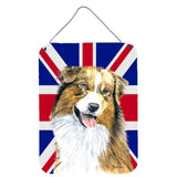 Caroline'S Treasures Sc9854Ds1216 Australian Shepherd With English Union Jack British Flag Wall Or Door Hanging Prints, 16