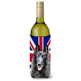 Belgian Sheepdog With English Union Jack British Flag Wine Bottle Beverage Insulator Hugger Sc9855Literk