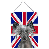 Caroline'S Treasures Sc9857Ds1216 Chinese Crested With English Union Jack British Flag Wall Or Door Hanging Prints, 16 X 1