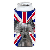 Chinese Crested With English Union Jack British Flag Tall Boy Beverage Insulator Hugger Sc9857Tbc