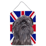 Caroline'S Treasures Sc9863Ds1216 Brussels Griffon With Engish Union Jack British Flag Wall Or Door Hanging Prints, 16 X 1
