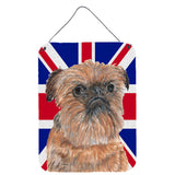 Caroline'S Treasures Sc9864Ds1216 Brussels Griffon With Engish Union Jack British Flag Wall Or Door Hanging Prints, 16 X 1