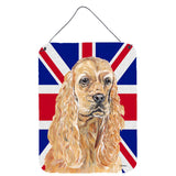 Caroline'S Treasures Buff Cocker Spaniel With Engish Union Jack British Flag Wall Or Door Hanging Prints, 16 X 12