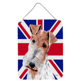 Caroline'S Treasures Wire Fox Terrier With English Union Jack British Flag Wall Or Door Hanging Prints, 16 X 12