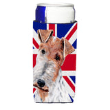 Wire Fox Terrier With English Union Jack British Flag Ultra Beverage Insulators For Slim Cans Sc9887Muk