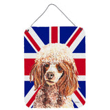 Caroline'S Treasures Red Miniature Poodle With English Union Jack British Flag Wall Or Door Hanging Prints, 16 X 12