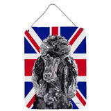 Caroline'S Treasures Black Standard Poodle With English Union Jack British Flag Wall Or Door Hanging Prints, 16 X 12