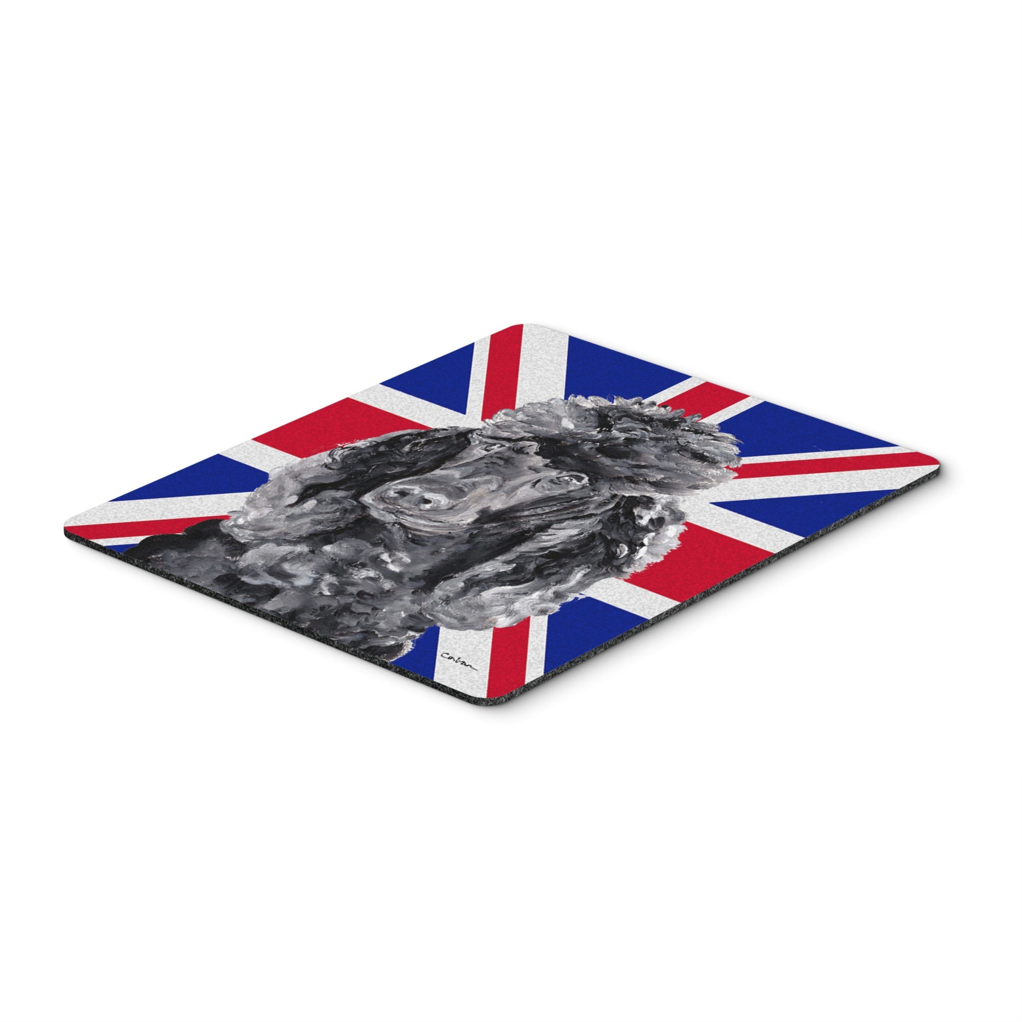 Caroline'S Treasures Black Standard Poodle With English Union Jack British Flag Mouse Pad/Trivet (Sc9889Mp)