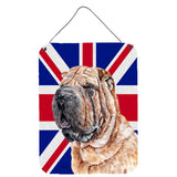 Caroline'S Treasures Shar Pei With English Union Jack British Flag Wall Or Door Hanging Prints, 16 X 12