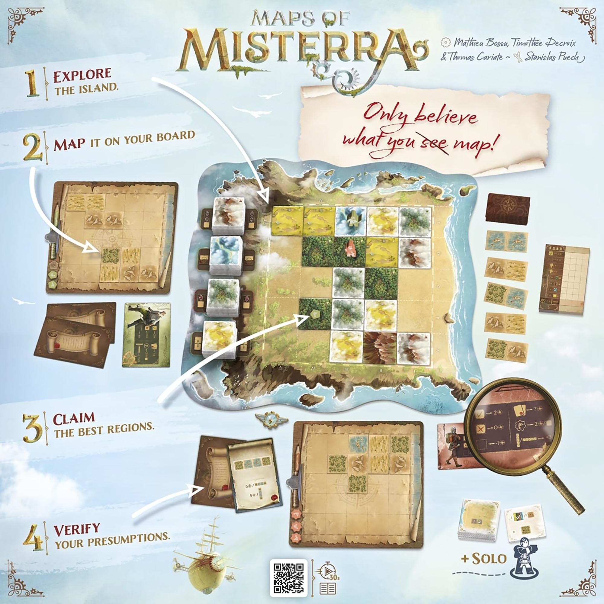 Sit Down Games: Maps Of Misterra - Strategy & Tile Placement Game, Island Exploration & Mapping, Hidden Objectives, Ages 10+, 1-