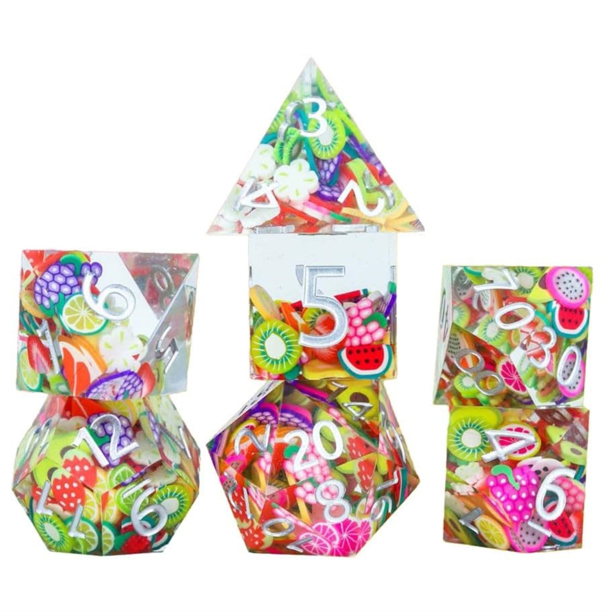 Sirius Dice Sdz001402 Sharp-Edged Sharp Fruit Dice Game Set Of 7
