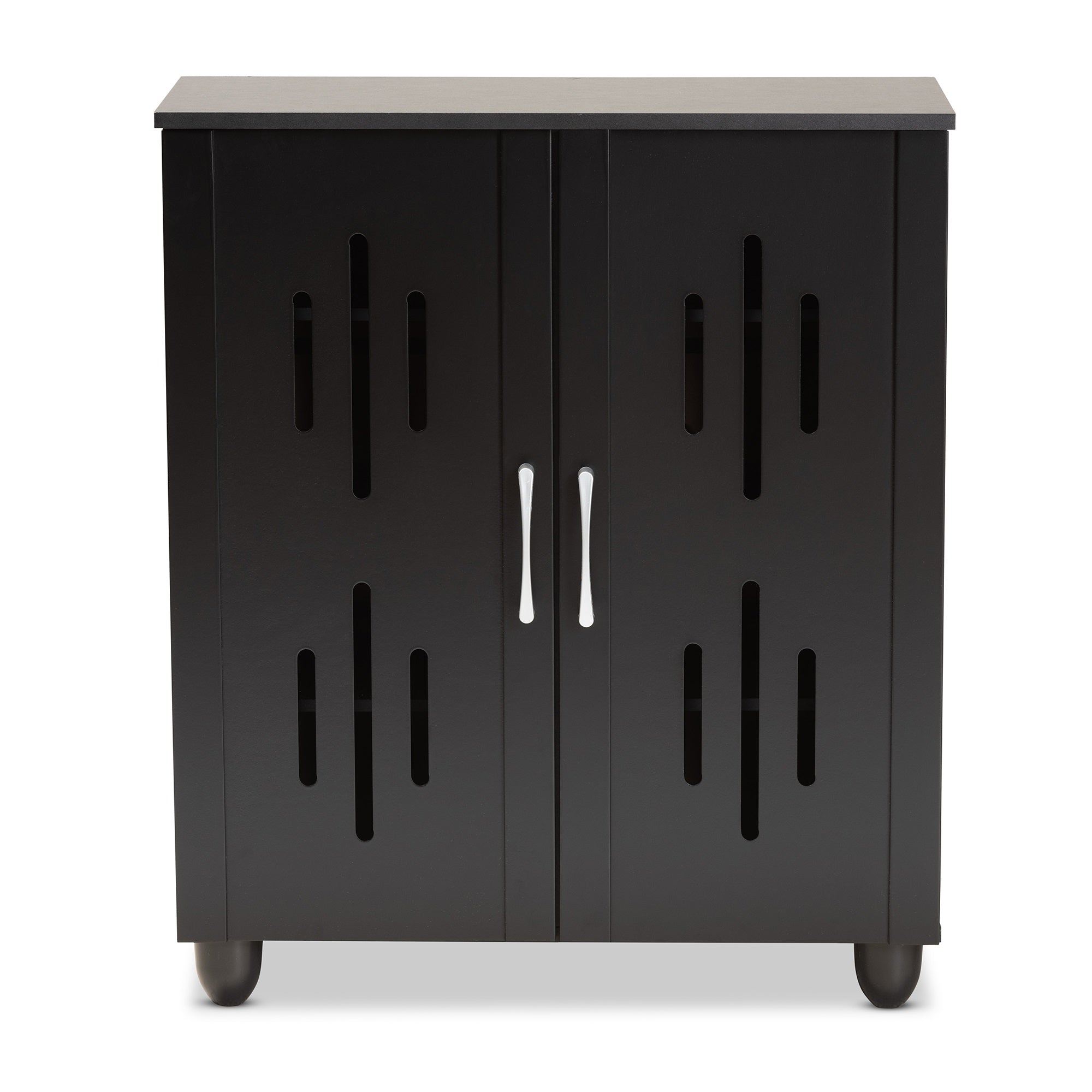 Baxton Studio Renley Modern And Contemporary Black Finished Wood 2-Door Shoe Storage Cabinet