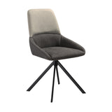 Alora Maverick 7 Piece Extendable Dining Set With Two-Tone Gray Fabric Chairs