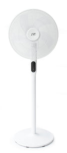 16 Dc-Motor Energy Saving Stand Fan With Remote And Timer-Piano White