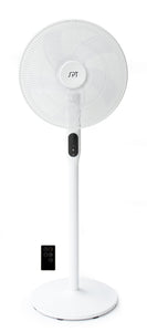 16 Dc-Motor Energy Saving Stand Fan With Remote And Timer-Piano White