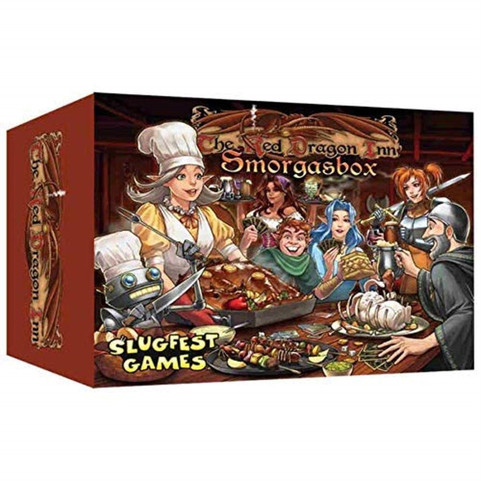 Slugfest Games: Red Dragon Inn: Smorgasbox, Expansion, Includes Roobted Version Of This Product, With Five New Games, For Ages 1