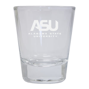 Alabama State University Etched Round Shot Glass 2-Pack