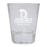 North Carolina Greensboro Spartans Etched Round Shot Glass 2-Pack