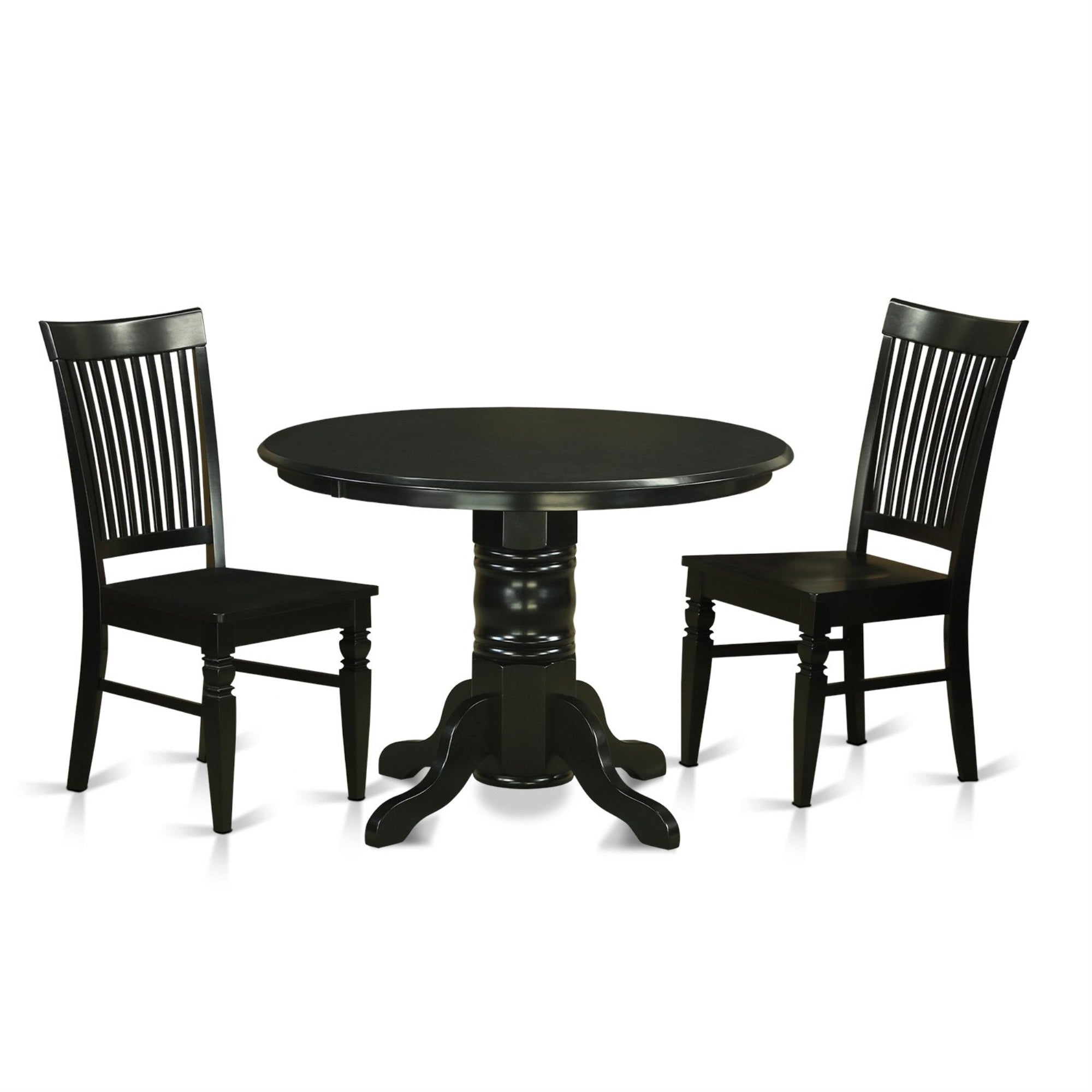 Shwe3-Blk-W 3 Pc Kitchen Nook Dining Set-Kitchen Dinette Table And 2 Dining Chairs
