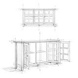 Acadian Solid Wood 62 Inch Wide Transitional Wide Storage Cabinet In Distressed Grey