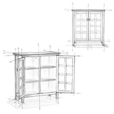 Artisan Solid Wood 38 Inch Wide Transitional Medium Storage Cabinet In Black