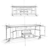 Burlington Solid Wood 72 Inch Tv Media Stand In Distressed Grey For Tvs Up To 80 Inches