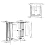 Redmond Solid Wood 32 Inch Wide Transitional Low Storage Cabinet In Hickory Brown