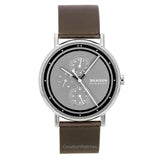 Skagen Signatur Leather Strap Multifunction Grey Dial Quartz Skw6941 MenS Watch