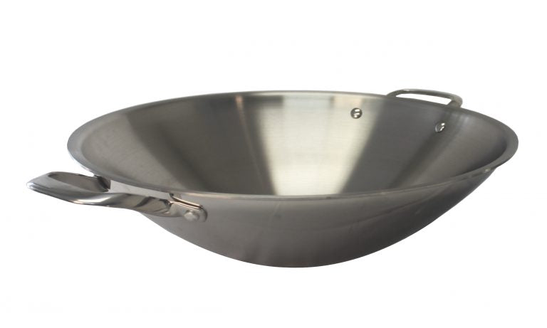 16.5 Stainless Steel Wok With Lid, 2 Ears (Induction Ready)
