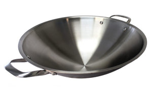 16.5 Stainless Steel Wok With Lid, 2 Ears (Induction Ready)