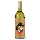 Greyhound Dog Country Lucky Horseshoe Wine Bottle Beverage Insulator Beverage Insulator Hugger