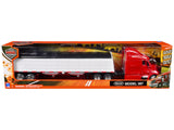 Peterbilt 387 Truck Red with Grain Trailer White Long Haul Truckers Series 1/43 Diecast Model by New Ray