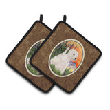 Caroline'S Treasures Westie Pair Of Pot Holders Ss1013Pthd, 7.5Hx7.5W, Multicolor