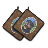 Caroline'S Treasures Rottweiler Pair Of Pot Holders Ss1026Pthd, 7.5Hx7.5W, Multicolor