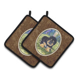 Caroline'S Treasures Tibetan Mastiff Pair Of Pot Holders Ss1037Pthd, 7.5Hx7.5W, Multicolor