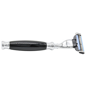Union Razors Ss3Rz Razor With Black Resin Handle And Lubricating Strip - Reusable Mens Shaving Razor