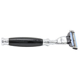 Union Razors Ss3Rz Razor With Black Resin Handle And Lubricating Strip - Reusable Mens Shaving Razor