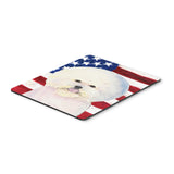 Caroline'S Treasures Mouse/Hot Pad/Trivet, Usa American Flag With Bichon Frise (Ss4011Mp)