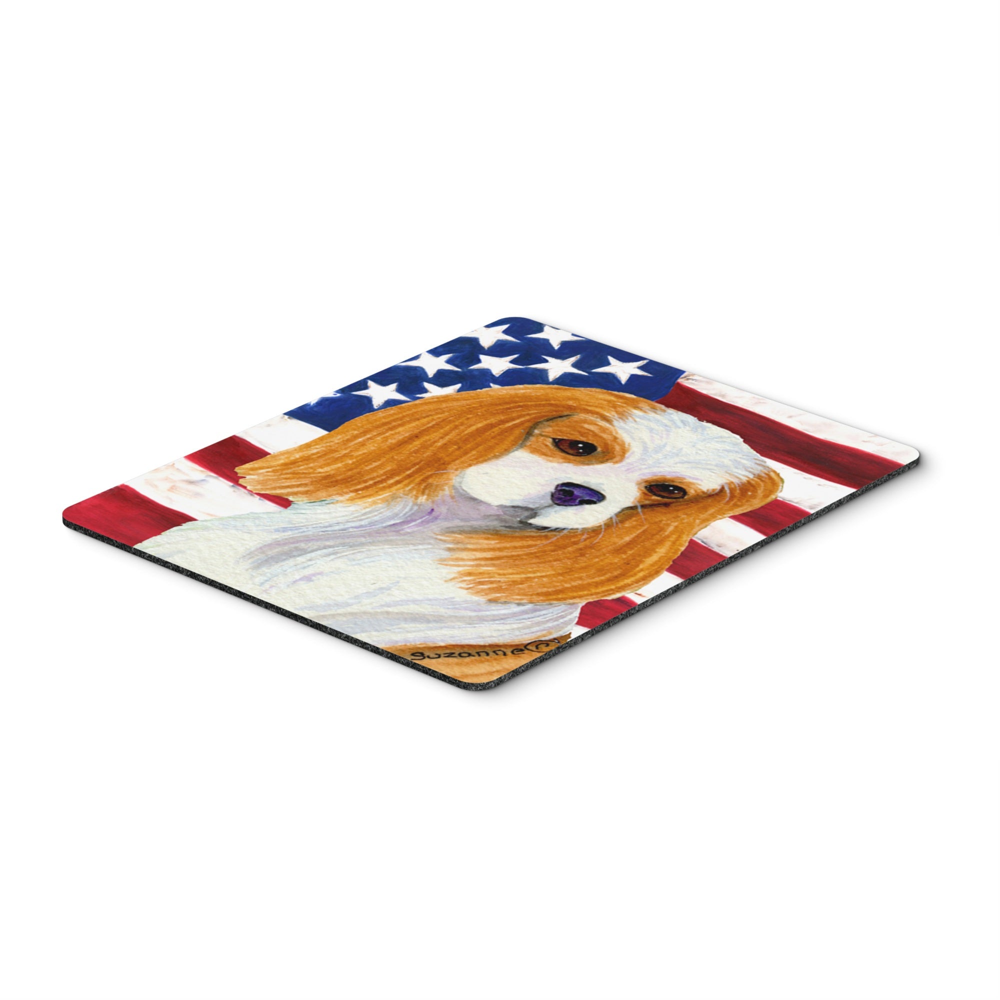 Caroline'S Treasures Mouse/Hot Pad/Trivet, Usa American Flag With Cavalier Spaniel (Ss4012Mp)