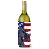 Usa American Flag With Scottish Terrier Wine Bottle Beverage Insulator Beverage Insulator Hugger Ss4014Literk
