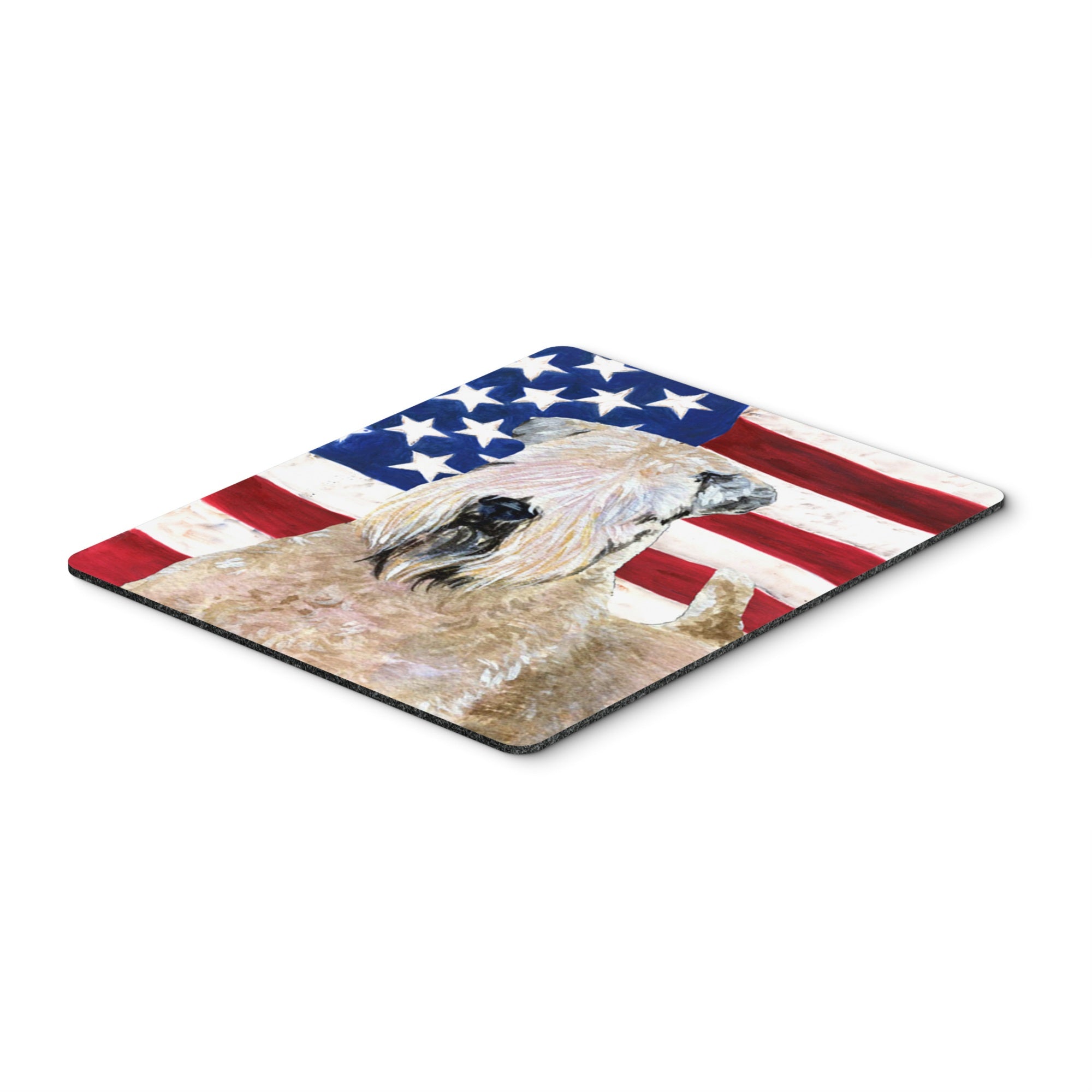 Caroline'S Treasures Mouse/Hot Pad/Trivet, Usa American Flag With Wheaten Terrier Soft Coated (Ss4019Mp)