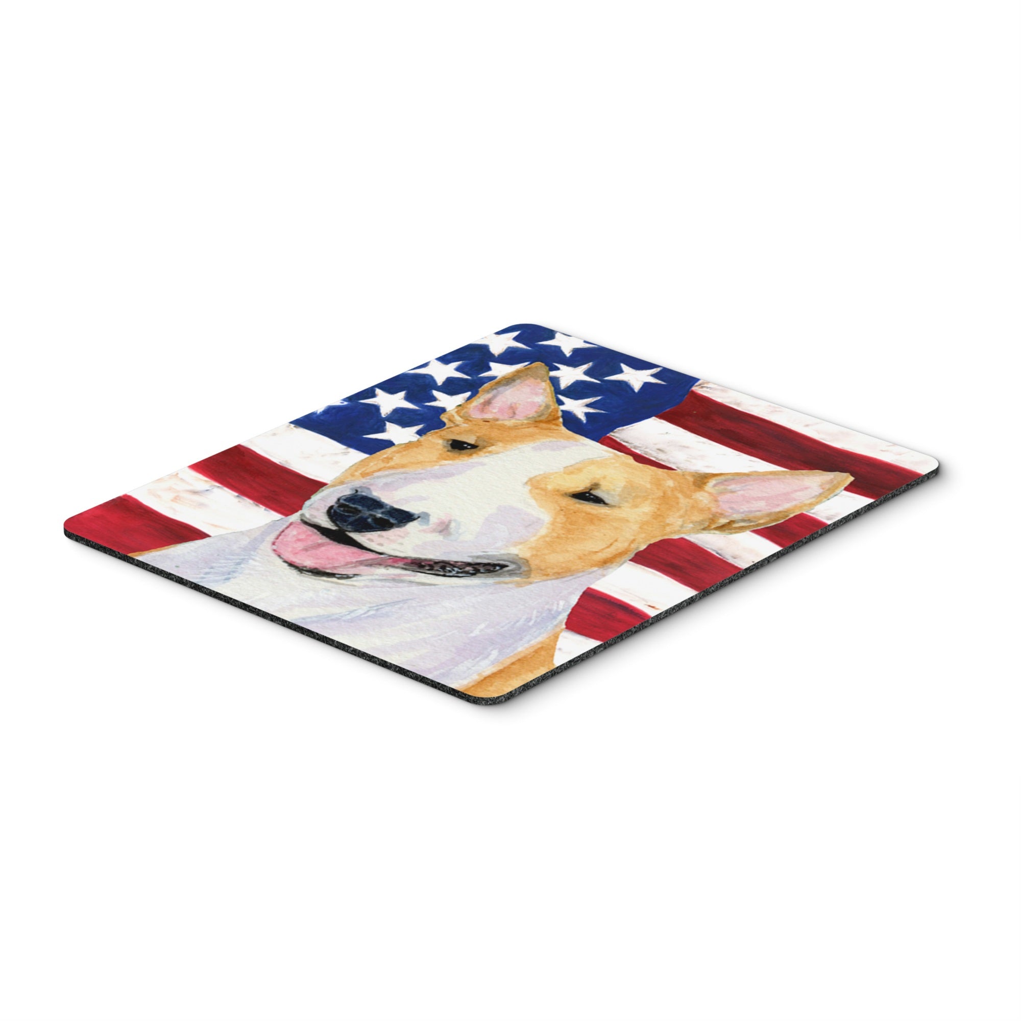 Caroline'S Treasures Mouse/Hot Pad/Trivet, Usa American Flag With Bull Terrier (Ss4023Mp)