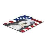 Caroline'S Treasures Mouse/Hot Pad/Trivet, Usa American Flag With Bearded Collie (Ss4024Mp)