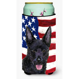 Usa American Flag With Australian Kelpie Tall Boy Beverage Insulator Beverage Insulator Hugger