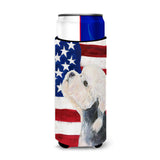 Usa American Flag With Dandie Dinmont Terrier Ultra Beverage Insulators For Slim Cans Ss4030Muk
