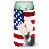 Usa American Flag With Dandie Dinmont Terrier Tall Boy Beverage Insulator Beverage Insulator Hugger